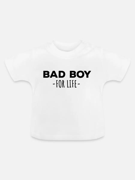 Bad Boy fürs Leben Bad Boy - Baby Bio-T-Shirt mit Rundhals - Weiß