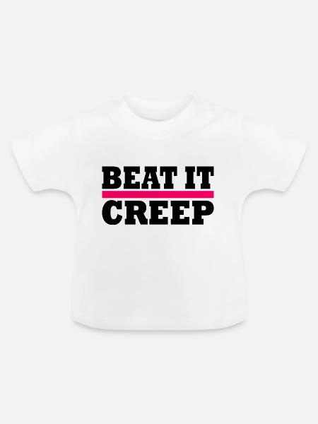 Beat it creep - Baby Bio-T-Shirt mit Rundhals - Weiß
