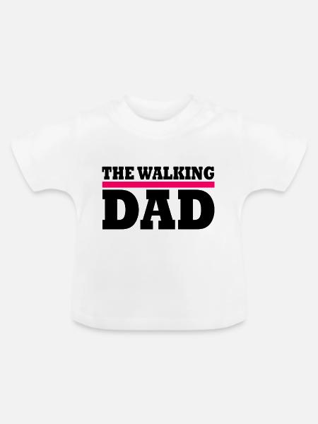 The walking dad - Baby Bio-T-Shirt mit Rundhals - Weiß