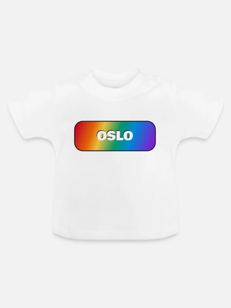 OSLO PRIDE REGENBOGEN - Baby Bio-T-Shirt mit Rundhals - Weiß