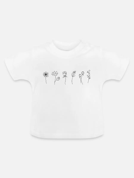 Lots of Flowers - Baby Bio-T-Shirt mit Rundhals - Weiß