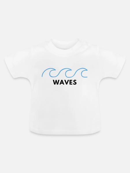 WAVES - Baby Bio-T-Shirt mit Rundhals - Weiß