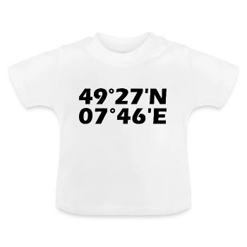 Kaiserslautern Koordinaten - Baby Bio-T-Shirt mit Rundhals - Weiß - Vorne