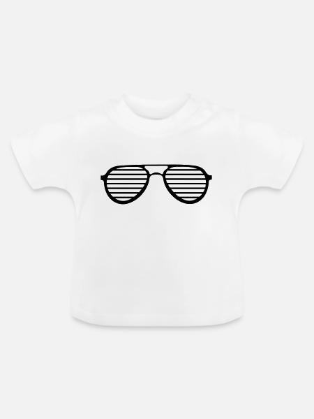 sonnenbrille - Baby Bio-T-Shirt mit Rundhals - Weiß
