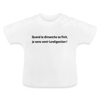 Quand le dimanche se finit - T-shirt bio col rond Bébé - blanc - Devant