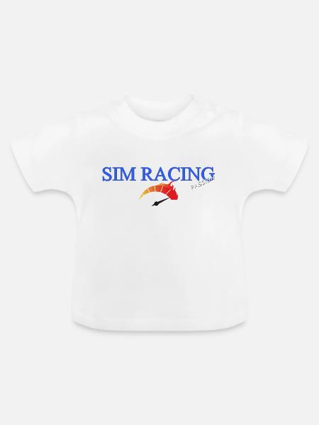 SIM-Rennen - Baby Bio-T-Shirt mit Rundhals - Weiß