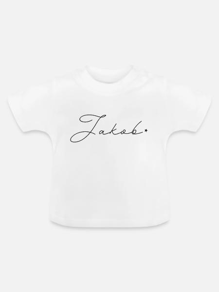 Name Jakob - Baby Bio-T-Shirt mit Rundhals - Weiß