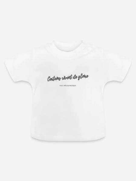 Träumen Sie von Schokolade - Baby Bio-T-Shirt mit Rundhals - Weiß