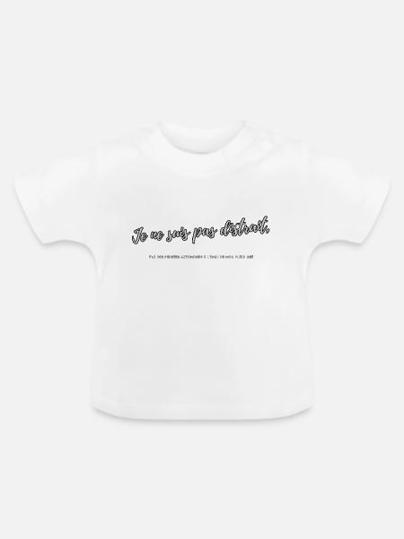 Abgelenkt - Baby Bio-T-Shirt mit Rundhals - Weiß