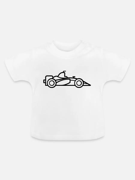 Rennwagen - Baby Bio-T-Shirt mit Rundhals - Weiß