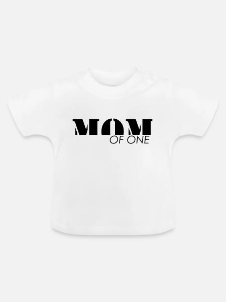 MAMAN - Mutter eines Kindes - Baby Bio-T-Shirt mit Rundhals - Weiß