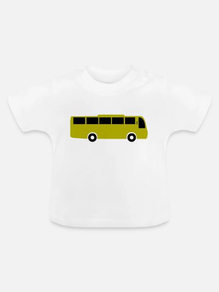 bus - Baby Bio-T-Shirt mit Rundhals - Weiß
