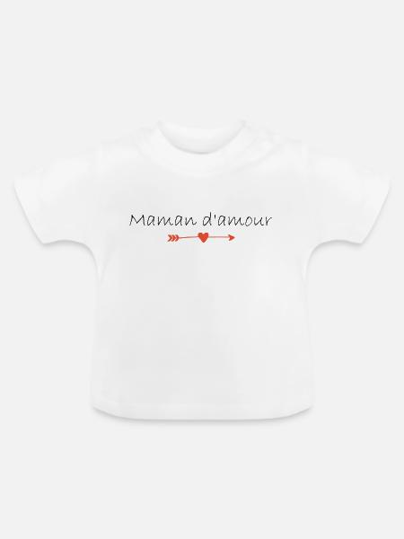 Liebe Mama - Baby Bio-T-Shirt mit Rundhals - Weiß