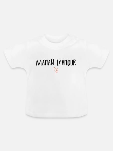 Liebe Mama - Baby Bio-T-Shirt mit Rundhals - Weiß