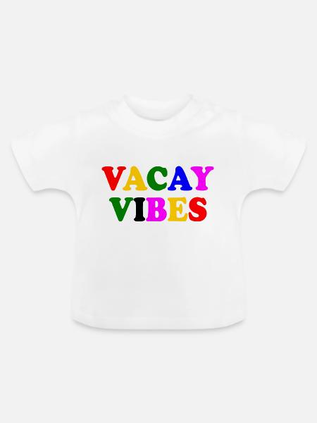 Vacay vibes - Baby Bio-T-Shirt mit Rundhals - Weiß