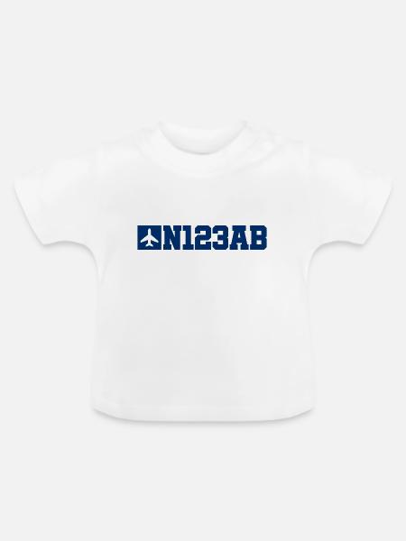 Custom Aviation - Flugzeug - Luffahrt - Pilot - Baby Bio-T-Shirt mit Rundhals - Weiß