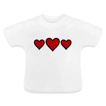 Herzen Symbol - Baby Bio-T-Shirt mit Rundhals - Weiß - Vorne