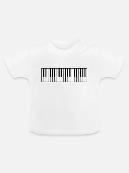 klavier - Baby Bio-T-Shirt mit Rundhals - Weiß