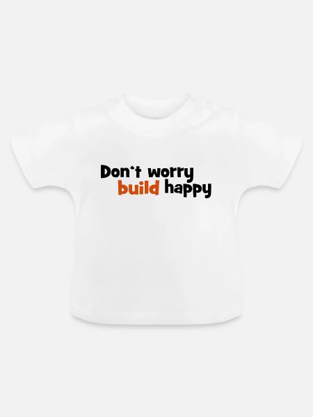 Hausbau - Baby Bio-T-Shirt mit Rundhals - Weiß