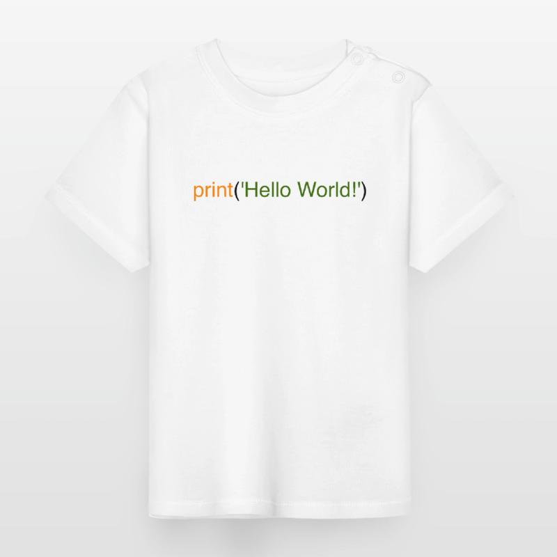 Hello World Python Baby Organic T-Shirt with Round Neck
