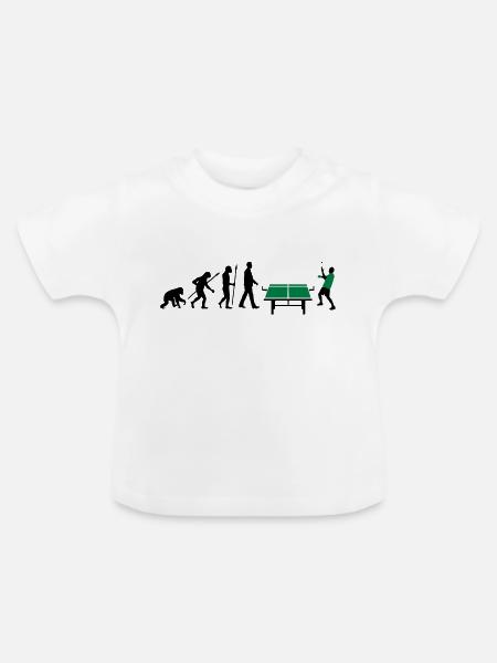 evolution_table_tennis_072012_a_2c - Baby Bio-T-Shirt mit Rundhals - Weiß