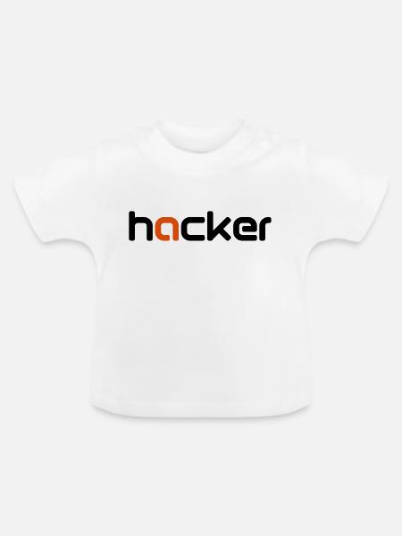 hacker - Baby Bio-T-Shirt mit Rundhals - Weiß