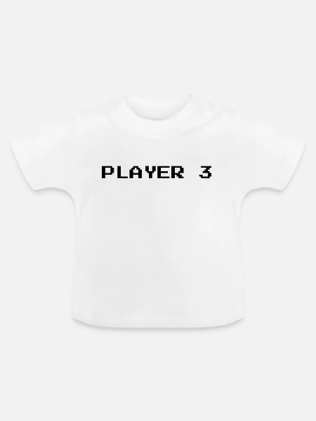 Player 3 - Baby Bio-T-Shirt mit Rundhals - Weiß