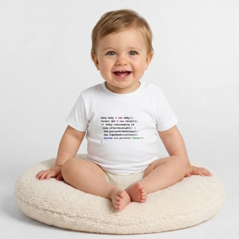 Java Code New Baby - Midnight Baby Organic T-Shirt with Round Neck