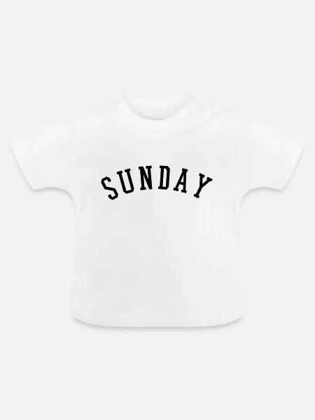 SUNDAY - Baby Bio-T-Shirt mit Rundhals - Weiß