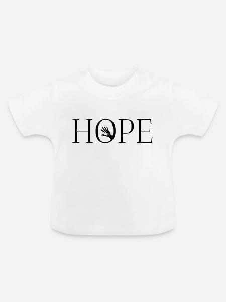 Hand in Hand hoffen - Baby Bio-T-Shirt mit Rundhals - Weiß