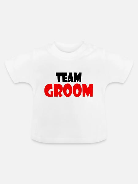 Team groom - Baby Bio-T-Shirt mit Rundhals - Weiß