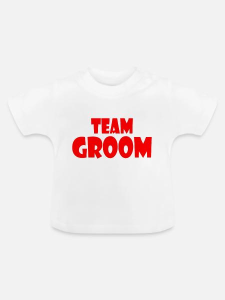 Team groom - Baby Bio-T-Shirt mit Rundhals - Weiß