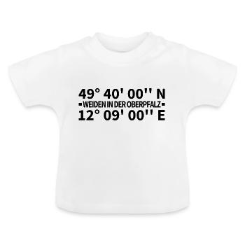 Weiden in der Oberpfalz Koordinaten - Baby Bio-T-Shirt mit Rundhals - Weiß - Vorne