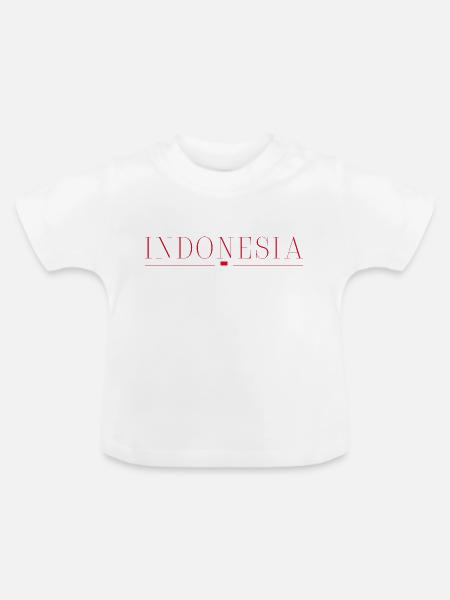 Ich liebe Indonesien - Baby Bio-T-Shirt mit Rundhals - Weiß