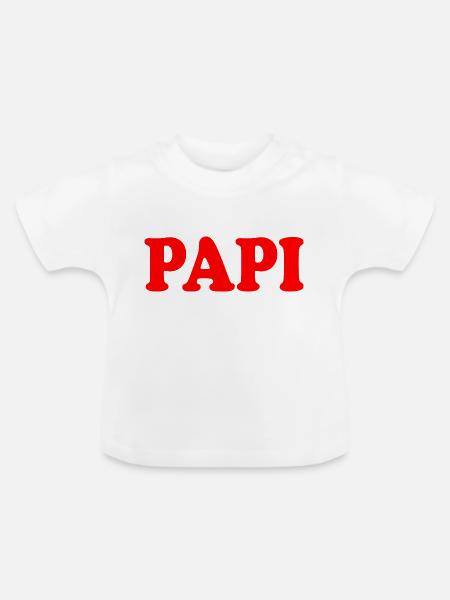Papi - Baby Bio-T-Shirt mit Rundhals - Weiß