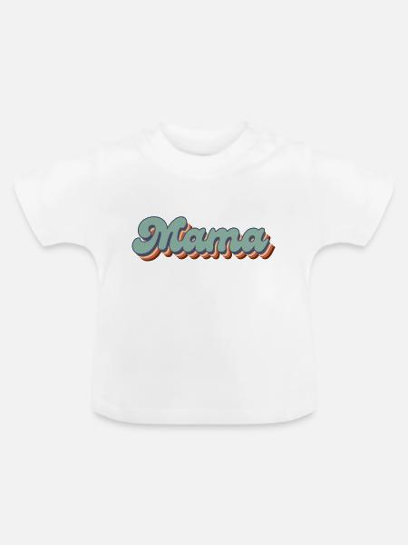Retro Mama - Baby Bio-T-Shirt mit Rundhals - Weiß