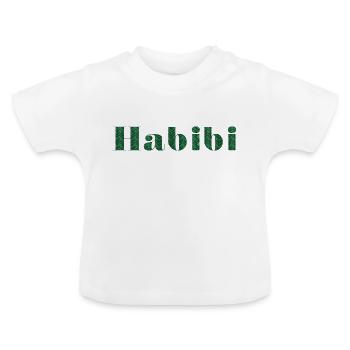 Habibi zellige vert chevron - T-shirt bio col rond Bébé - blanc - Devant