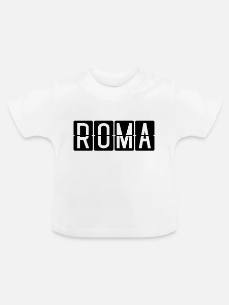 Roma Flughafentafel - Baby Bio-T-Shirt mit Rundhals - Weiß