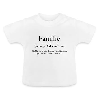 Familie Definition Dictionary - Baby Bio-T-Shirt mit Rundhals - Weiß - Vorne