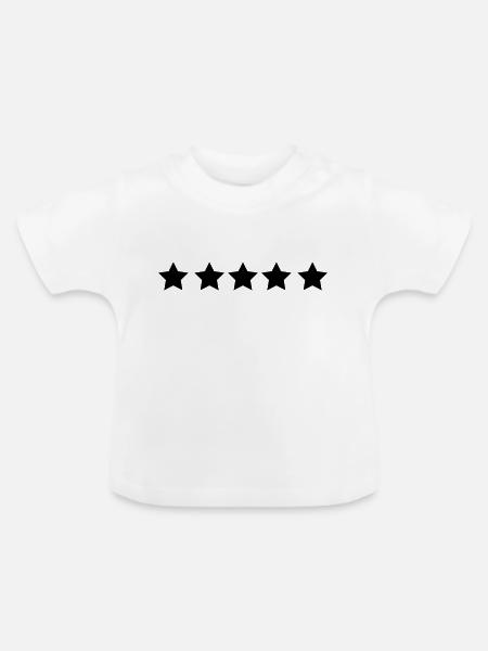 sterne - Baby Bio-T-Shirt mit Rundhals - Weiß