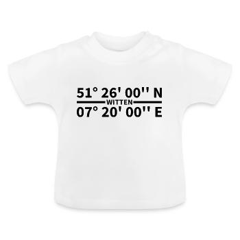 Witten Koordinaten - Baby Bio-T-Shirt mit Rundhals - Weiß - Vorne