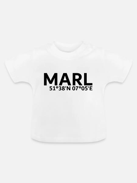 Marl Koordinaten - Baby Bio-T-Shirt mit Rundhals - Weiß
