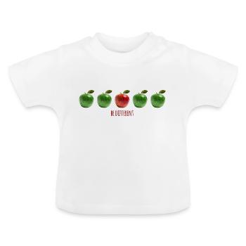 Pommes - soyez différent! - T-shirt bio col rond Bébé - blanc - Devant