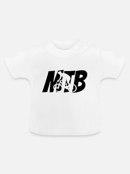 MTB Mountainbike - Baby Bio-T-Shirt mit Rundhals - Weiß