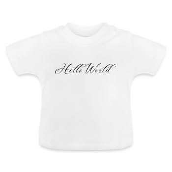 Baby: "Hello World" - süße Geschenkidee für Eltern - Baby Bio-T-Shirt mit Rundhals - Weiß - Vorne