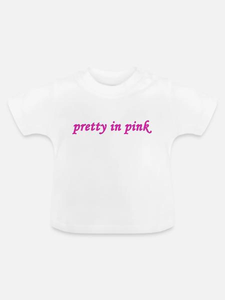 Hübsch in Pink - Baby Bio-T-Shirt mit Rundhals - Weiß