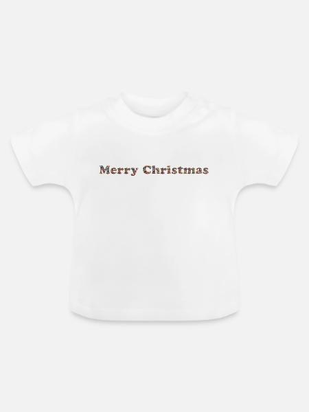 Merry Christmas - Baby Bio-T-Shirt mit Rundhals - Weiß