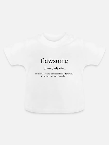 Flawsome Definition Dictionary - Baby Bio-T-Shirt mit Rundhals - Weiß