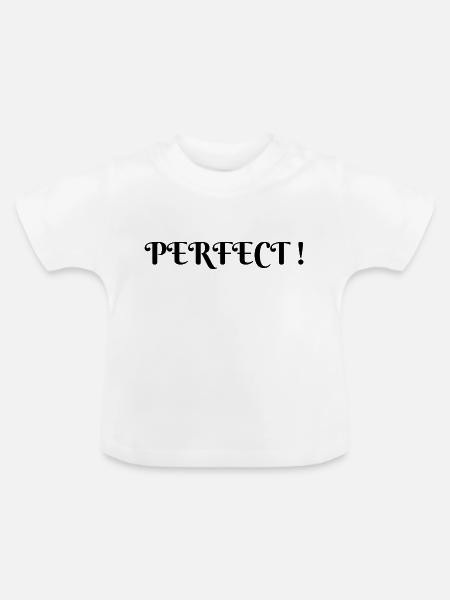 Perfekt - Baby Bio-T-Shirt mit Rundhals - Weiß