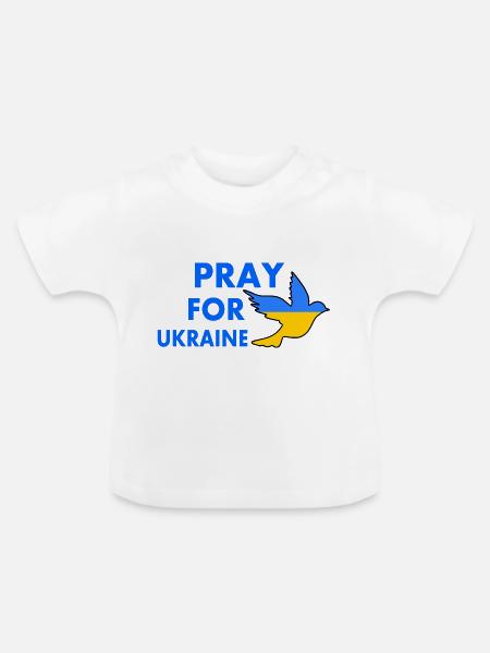 Ukraine - Baby Bio-T-Shirt mit Rundhals - Weiß